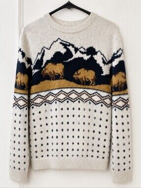 Men's Mountain & Buffalo Knit Sweater